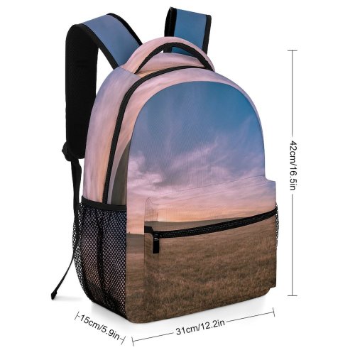 yanfind Children's Backpack Field Sky Grass Rural Sunset Prairie Country  Outdoors Pasture Wallpapers Preschool Nursery Travel Bag