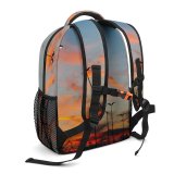yanfind Children's Backpack Backlit Street Afterglow Lights Scenery Clouds Sunset Lamps Peaceful Sunrise Tranquil Outdoors Preschool Nursery Travel Bag