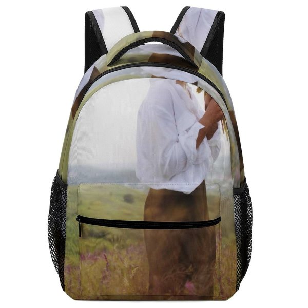 yanfind Children's Backpack  Focus Purple Posing Delicate Flowers Depth Sunlight Photoshoot Daylight Field Leisure Preschool Nursery Travel Bag