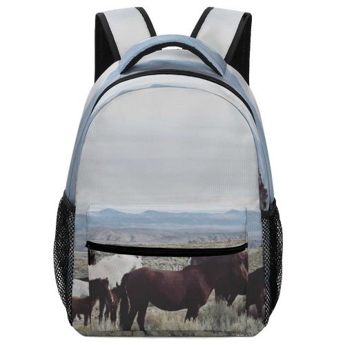 yanfind Children's Backpack Field Grassland Outdoors Cattle Cow Countryside Horse Farm Pasture Rural Meadow Ranch Preschool Nursery Travel Bag