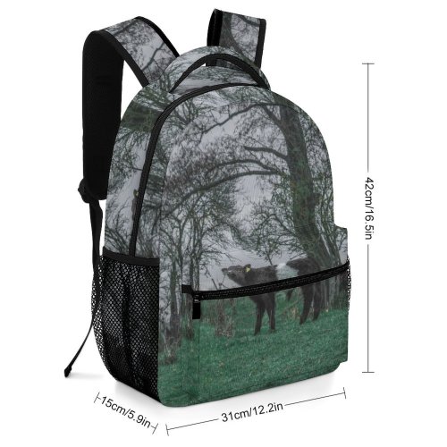 yanfind Children's Backpack Cow Field Grassland Outdoors Cattle Pasture Countryside Farm Rural Grey Meadow Ranch Preschool Nursery Travel Bag