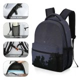 yanfind Children's Backpack Adventure Landscape Tents Evening Silhouettes Time Outdoors Night Lights Trees  Camping Preschool Nursery Travel Bag