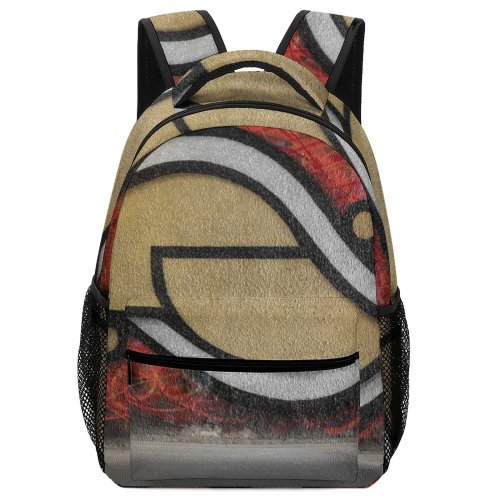 yanfind Children's Backpack  Plac Wróblewskiego Wrocaw Poland Street Urban Wall Art Vandalism Wave Mural Preschool Nursery Travel Bag
