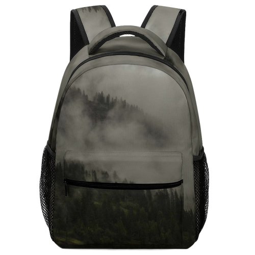 yanfind Children's Backpack Grey Fog Outdoors Abies Fir Plant Tree Montana United States Mist Gloomy Preschool Nursery Travel Bag