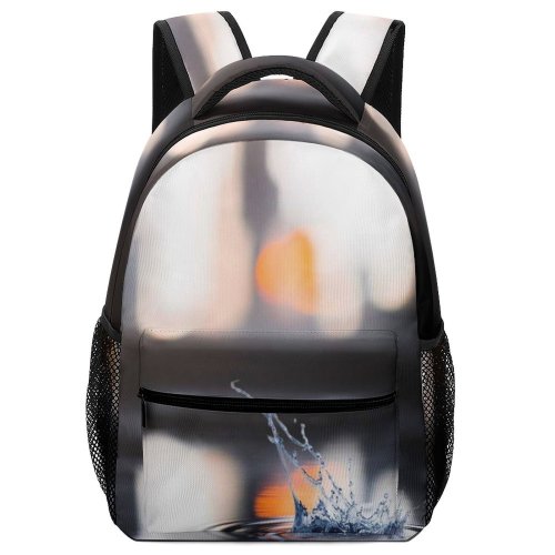 yanfind Children's Backpack  Focus  Field Ripple Drop Reflection Depth Preschool Nursery Travel Bag