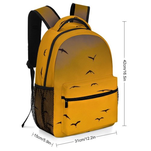 yanfind Children's Backpack Flock Birds Seagull Petulu Sky  Flying Bali Little Egrets Sunrise Sunset Preschool Nursery Travel Bag