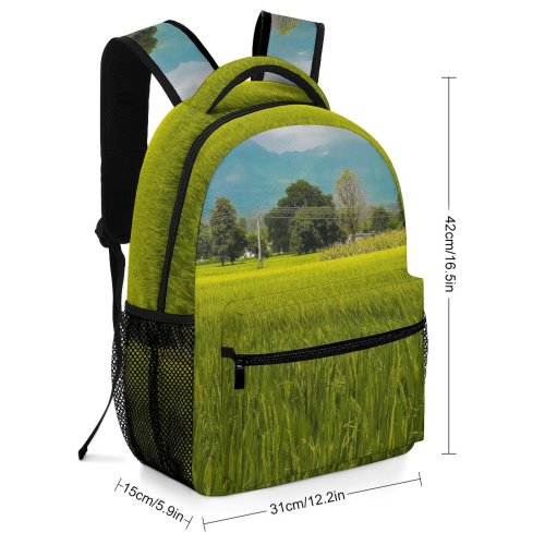 yanfind Children's Backpack Field Grassland Outdoors Countryside Plant Vegetation Paddy Rural Land Farm Preschool Nursery Travel Bag