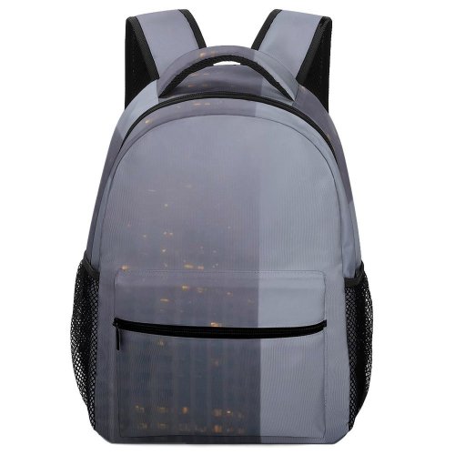 yanfind Children's Backpack Fog Grey City Smog Building Metropolis Town Urban Oh Usa High Rise Preschool Nursery Travel Bag