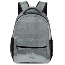 yanfind Children's Backpack Grey Bench Furniture Outdoors Snow Blizzard Storm Winter Chair Preschool Nursery Travel Bag