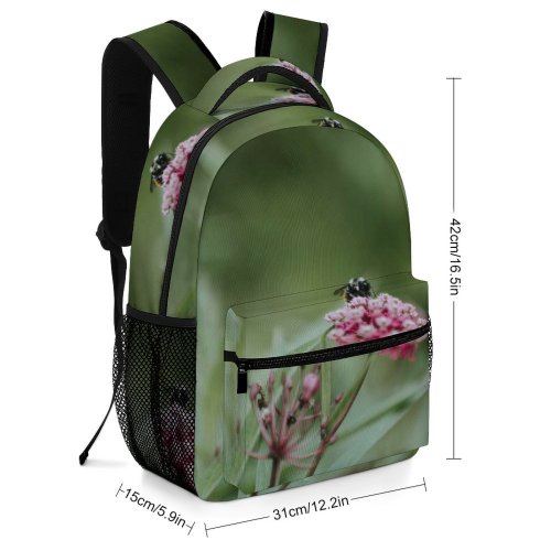 yanfind Children's Backpack Bee Insect Apidae Invertebrate Honey Flower Andrena Hornet  Bumblebee Plant Preschool Nursery Travel Bag
