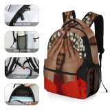 yanfind Children's Backpack Beautiful Flowers Hands Turtleneck Afro Wear Portrait Embarrassed Female Pretty Shy Sweater Preschool Nursery Travel Bag