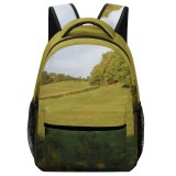 yanfind Children's Backpack Farm Farmland Hill Hillside Pastoral Pastorle Trees Grass Forest Rolling Hills Grassland Preschool Nursery Travel Bag