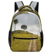 yanfind Children's Backpack Countryside Road Plant Domain Mound Pictures Grassland Outdoors Tree Public Field Preschool Nursery Travel Bag