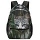 yanfind Children's Backpack Grass Grey Pet Whiskers Tabby Portrait Cute Staring Leaves Cat Pretty Fur Preschool Nursery Travel Bag