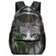 yanfind Children's Backpack Grass Grey Pet Whiskers Tabby Portrait Cute Staring Leaves Cat Pretty Fur Preschool Nursery Travel Bag