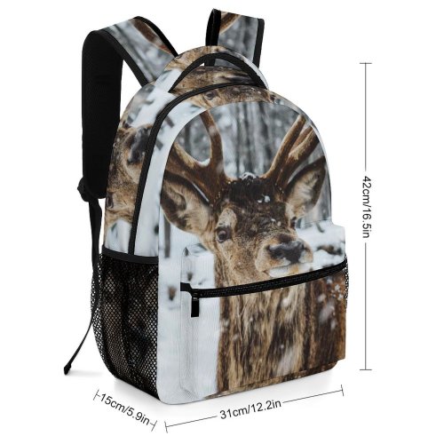 yanfind Children's Backpack Frozen Winter Season Freeze Landscape Frosty Snow Snowy Fur Outdoor Outdoors Frost Preschool Nursery Travel Bag