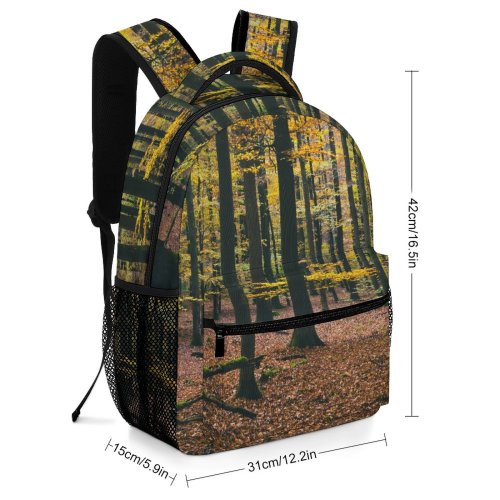 yanfind Children's Backpack Forest Tree Flora Land Outdoors Plant Vegetation Trunk Wood Foliage Autumn Conifer Preschool Nursery Travel Bag