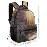 yanfind Children's Backpack  Focus Decay Dark Bricks Woods Trees Broken Abandoned Wall Preschool Nursery Travel Bag