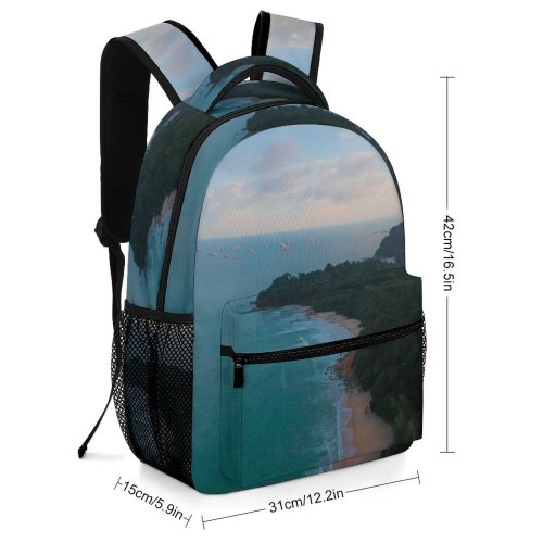 yanfind Children's Backpack Bay Sunset Landscape Daylight Travel Island Beach Watercrafts Outdoors Scenic Seashore High Preschool Nursery Travel Bag