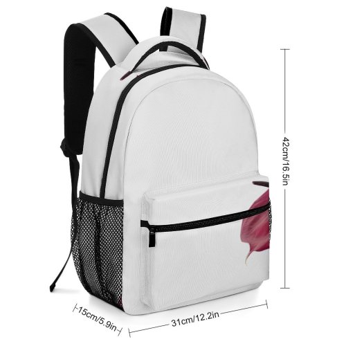 yanfind Children's Backpack Festive Floral Vibrant Plant Design Decor Flamingo Season Simple Isolated Empty Preschool Nursery Travel Bag