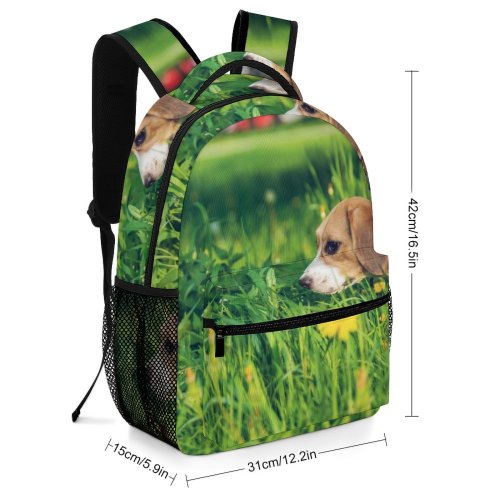 yanfind Children's Backpack Dog Pet Pictures Strap Grass Hound Plant Creative Images Commons Beagle Preschool Nursery Travel Bag