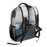 yanfind Children's Backpack Land Outdoors Ocean Sea Shoreline Coast Island Lago Titicaca Grey Preschool Nursery Travel Bag