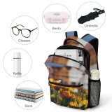 yanfind Children's Backpack  Floral City Rural Flowers Season Daylight Sunny Buildings  Growth Houses Preschool Nursery Travel Bag
