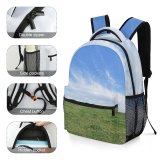 yanfind Children's Backpack Field Grassland Outdoors Countryside Cattle Cow Farm Rural Pasture Meadow Grass Étretat Preschool Nursery Travel Bag