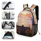 yanfind Children's Backpack Amazing Golden Rural Vacation Scenery Sunlight Sunset Grass Adventure Landscape Travel Preschool Nursery Travel Bag