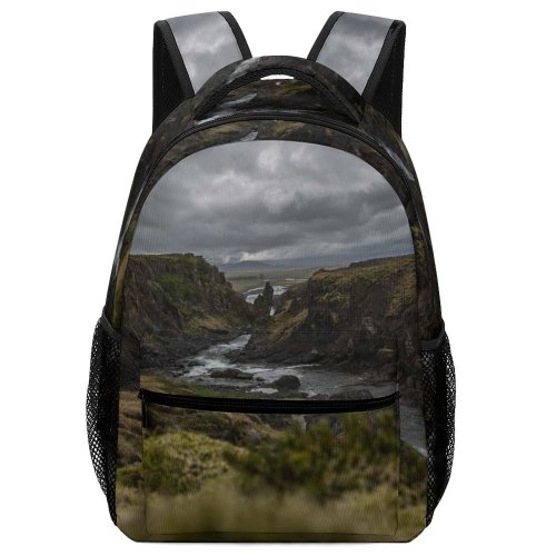 yanfind Children's Backpack Europe Exploration Clouds Climbing Sunset Grass Adventure Landscape Waterfalls Daylight Travel Waterfall Preschool Nursery Travel Bag