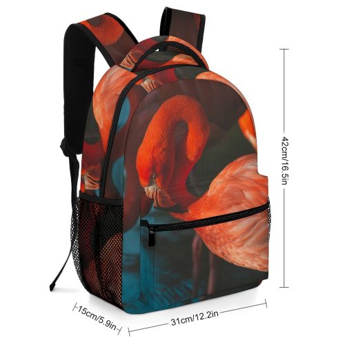 yanfind Children's Backpack Avian Lake Wild Birds Wildlife Flamingos Preschool Nursery Travel Bag