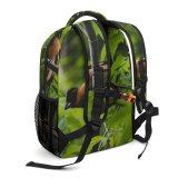 yanfind Children's Backpack Birds Plant Bush Vegetation Leaf Finch Beak Agelaius Blackbird Jay Fruits Jar Preschool Nursery Travel Bag