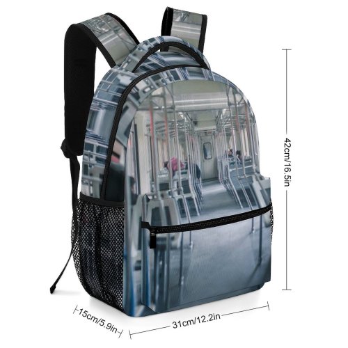 yanfind Children's Backpack  Lights Window Public Items  Glass Urban Train Transportation Locomotive Seats Preschool Nursery Travel Bag