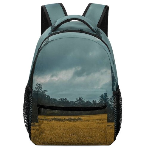 yanfind Children's Backpack Field Grassland Outdoors Countryside Paddy Anguruwathota Sri Lanka Plant Vegetation Grey Preschool Nursery Travel Bag
