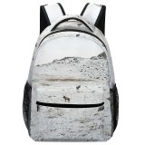 yanfind Children's Backpack  Frozen Rock Terrain Deer Aerial Land Meadow Frost Wild Winter Outdoors Preschool Nursery Travel Bag