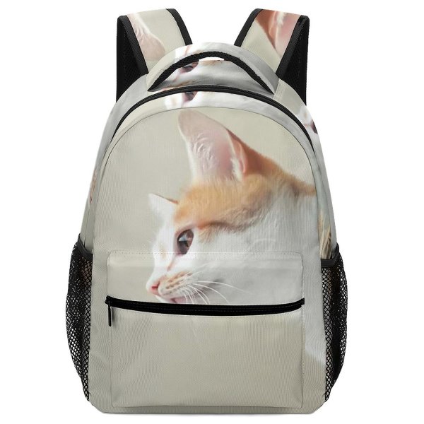yanfind Children's Backpack  Charming Pet Funny Friendly Away Peek Tender Home Wall From Beauty Preschool Nursery Travel Bag