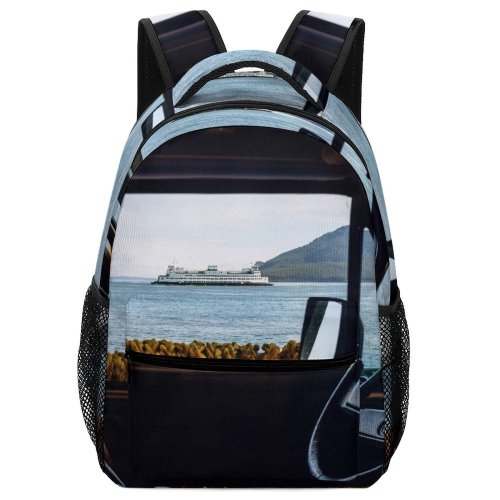 yanfind Children's Backpack Drive Vacation Desktop Sunset Window Steering Travel (Journey) Wheel Luxury Transportation Preschool Nursery Travel Bag