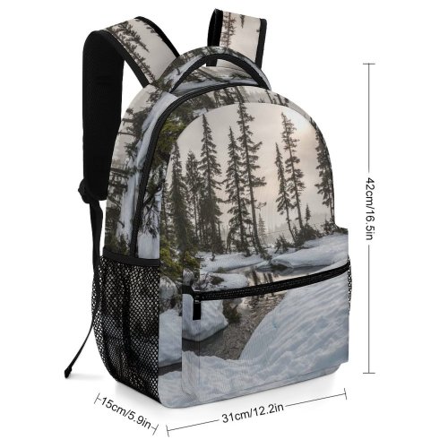 yanfind Children's Backpack Frozen Focus Tree Winter Tourism Forest Season Sunlight Freeze Landscape Daylight Preschool Nursery Travel Bag