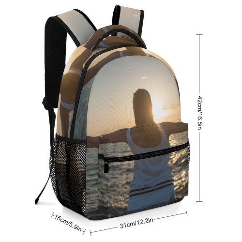 yanfind Children's Backpack Girl Freedom Clouds Sunset Travel Leisure Lady Beach Ripples Sunrise Tranquil Preschool Nursery Travel Bag