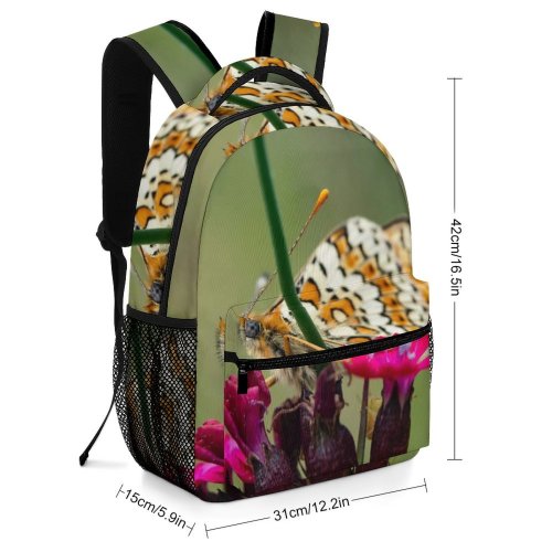 yanfind Children's Backpack Bee Honey Insect Invertebrate Butterfly Plant  Flower Geranium Monarch Pollen Public Preschool Nursery Travel Bag