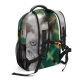 yanfind Children's Backpack  Whiskers Cat Face Bench Hunter Portrait Pet Tabby Curiosity Evil Outdoors Preschool Nursery Travel Bag