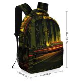 yanfind Children's Backpack  Time Illuminated Lights Roadway Lapse Fast Light Highway Blurry Speed Transportation Preschool Nursery Travel Bag