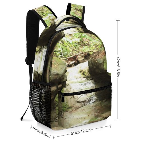 yanfind Children's Backpack Canyon Rocks Trees Creek Dry Wilderness Woods Forest Watercourse Resources Rock Preschool Nursery Travel Bag