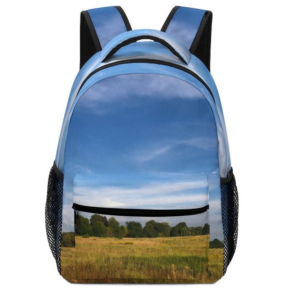 yanfind Children's Backpack Field Grassland Outdoors Countryside Brovars'kyi Rayon Savanna Landscape Land Rural Farm Meadow Preschool Nursery Travel Bag