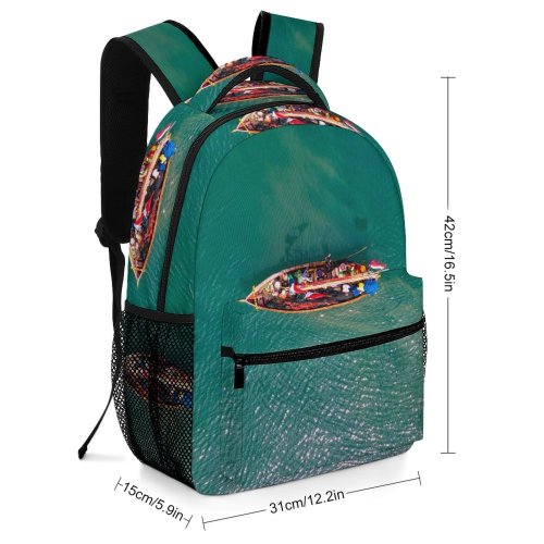 yanfind Children's Backpack Fishermen Daylight Travel Tropical Action Boat Transportation Outdoors Fishing Aerial Shot Vehicle Preschool Nursery Travel Bag
