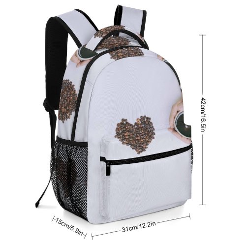 yanfind Children's Backpack Beautiful  Cup Hands Mug Love Still Warm Studio Beans Heart Coffee Preschool Nursery Travel Bag