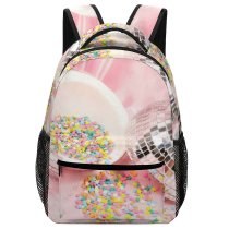 yanfind Children's Backpack Birthday Party Pastel Conceptual Candy Aesthetic Sparkle Light Ball Sprinkles Disco Preschool Nursery Travel Bag