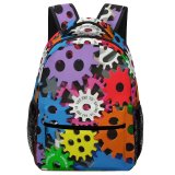 yanfind Children's Backpack Gears Sprocket Vib Wheels Automation Colorful Innovation Toothed Machinery Machine Cogs Settings Preschool Nursery Travel Bag