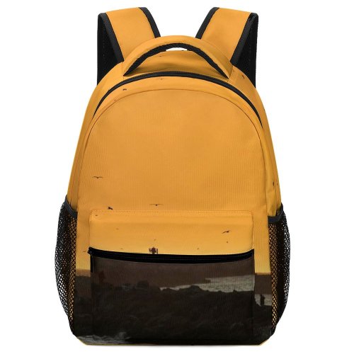 yanfind Children's Backpack Building Architecture  Birds Outdoors Adventure Leisure Activities Sky Sunset Ocean Half Preschool Nursery Travel Bag