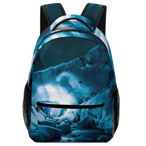 yanfind Children's Backpack Landscape Cave Iceland Pictures Winter Outdoors Desktop Snow  Free Gigjökull Preschool Nursery Travel Bag